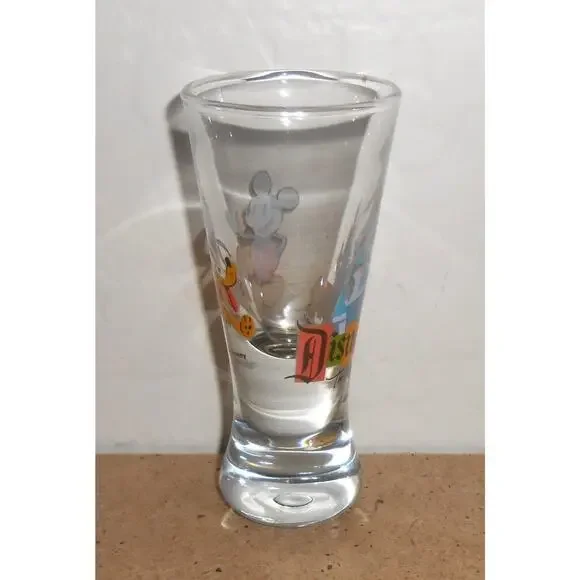 Tall Vintage Disneyland Shot Glass Featuring Mickey Mouse & Pluto - Picture 6 of 8